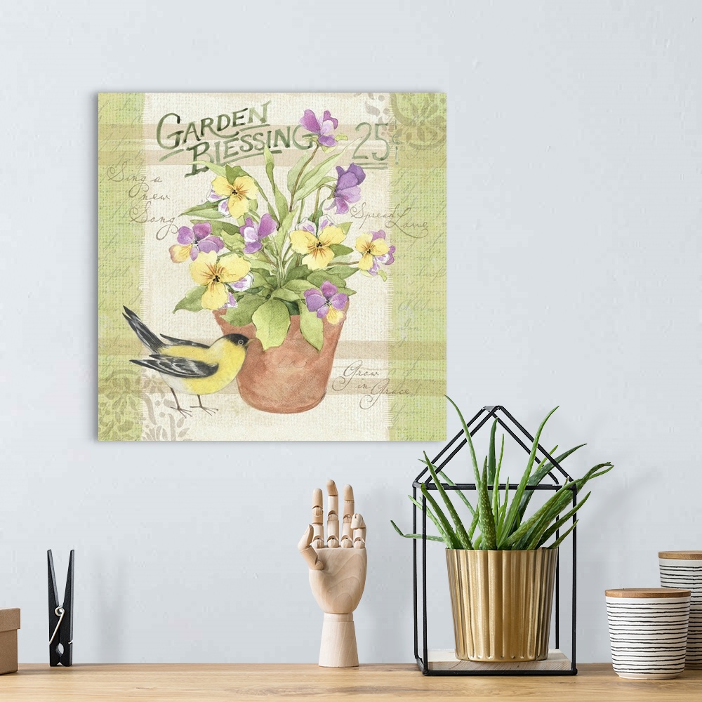 A bohemian room featuring Bring the garden in with this charming and nostalgic seed packet art