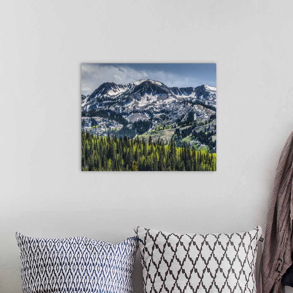A bohemian room featuring Brighton Ski Resort from Guardsmans pass road.