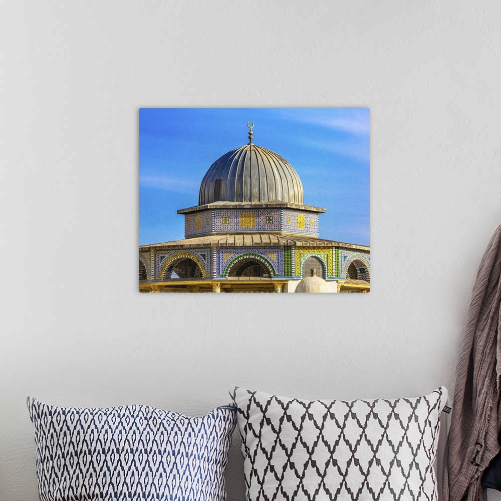 A bohemian room featuring Small Shrine Dome of the Rock Islamic Mosque Temple Mount Jerusalem Israel. Built in 691 One of m...
