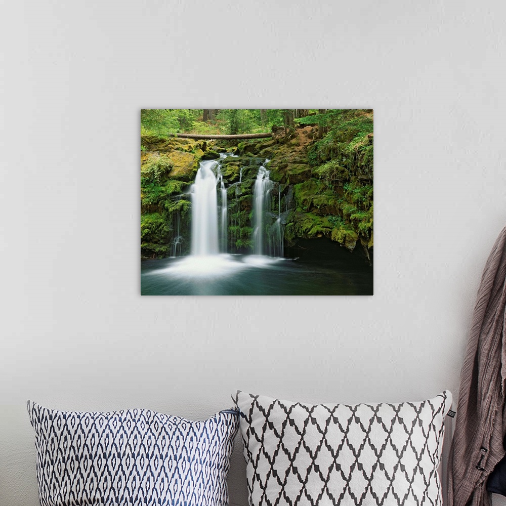A bohemian room featuring USA, Oregon, Umpqua River. Waterfall scenic.