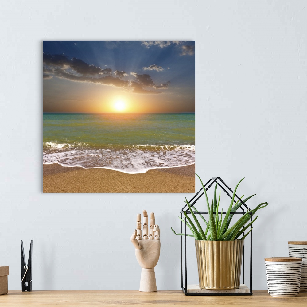 A bohemian room featuring Sunset On Sea