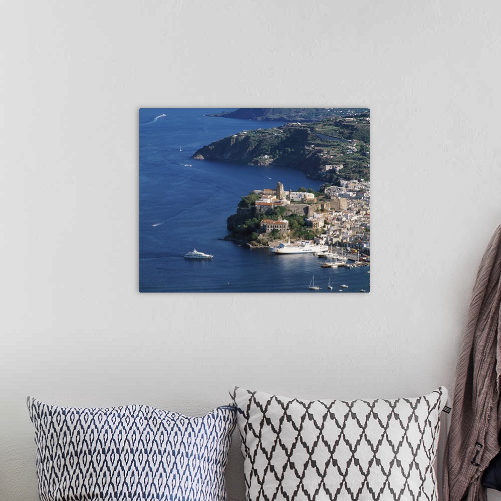 A bohemian room featuring Italy, Sicily, Lipari island, panorama