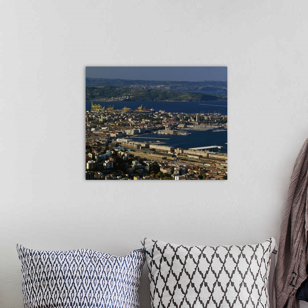 A bohemian room featuring Italy, Trieste, panorama towards city, harbor and Istria