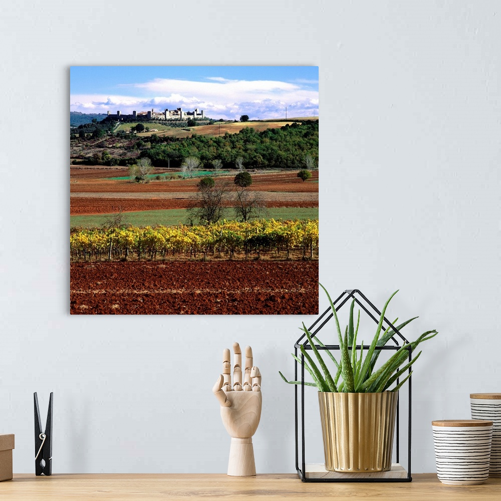 A bohemian room featuring Italy, Tuscany, countryside of Sienna and Monteriggioni