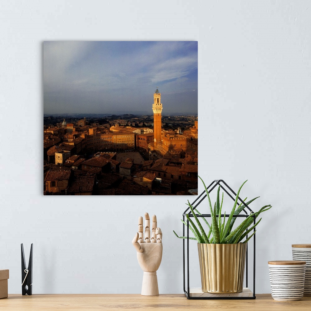 A bohemian room featuring Italy, Tuscany, Siena, Historical center, Piazza del Campo and the Torre del Mangia
