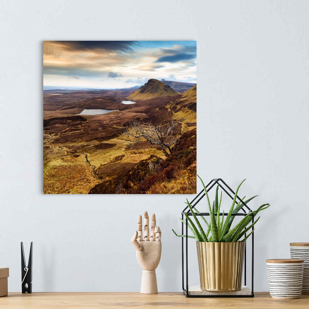A bohemian room featuring UK, Scotland, Inner Hebrides, Great Britain, Highlands, Isle of Skye, East Coast of Skye at sunri...