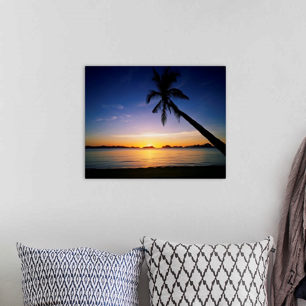 A bohemian room featuring Southeast Asia, Philippines, Palawan, El Nido bay, sunset