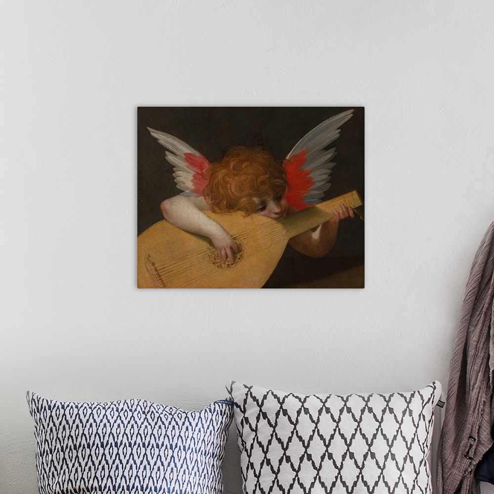 A bohemian room featuring Musician Angel (Angelo musicante), by Rosso Fiorentino, 1521, 16th Century, oil on board