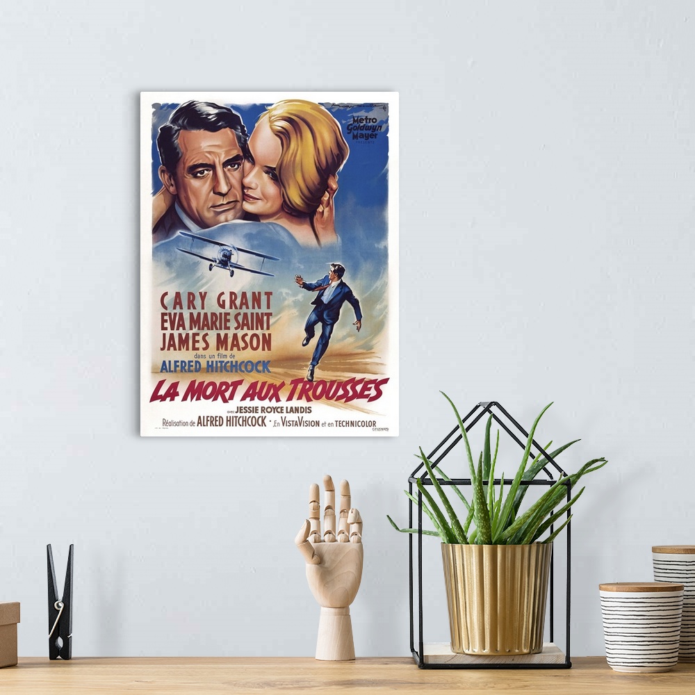 A bohemian room featuring North By Northwest (French Poster)