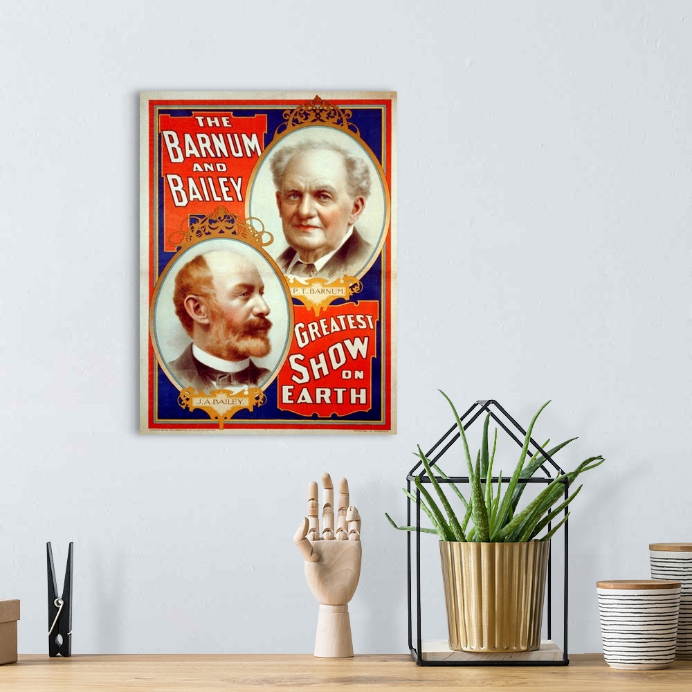 A bohemian room featuring Poster for Barnum
