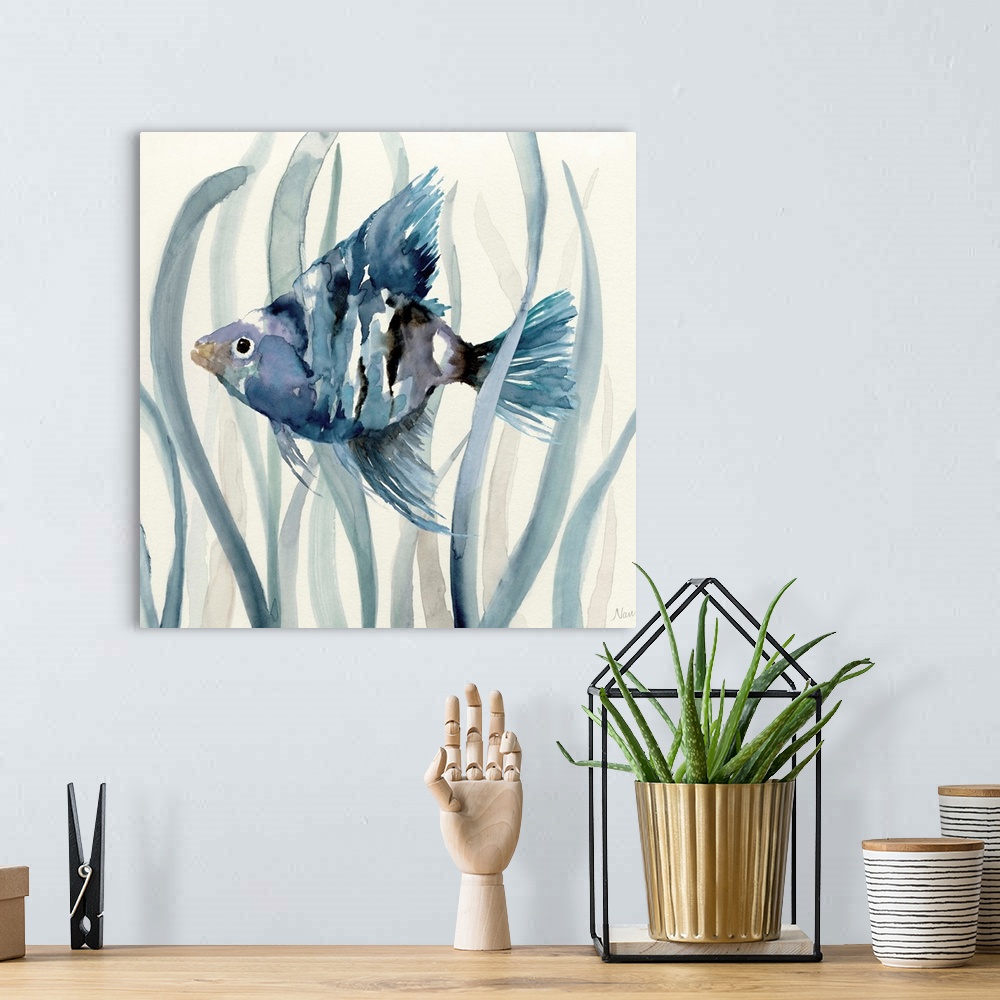Fish in Seagrass II | Large Solid-Faced Canvas Wall Art Print | Great Big Canvas