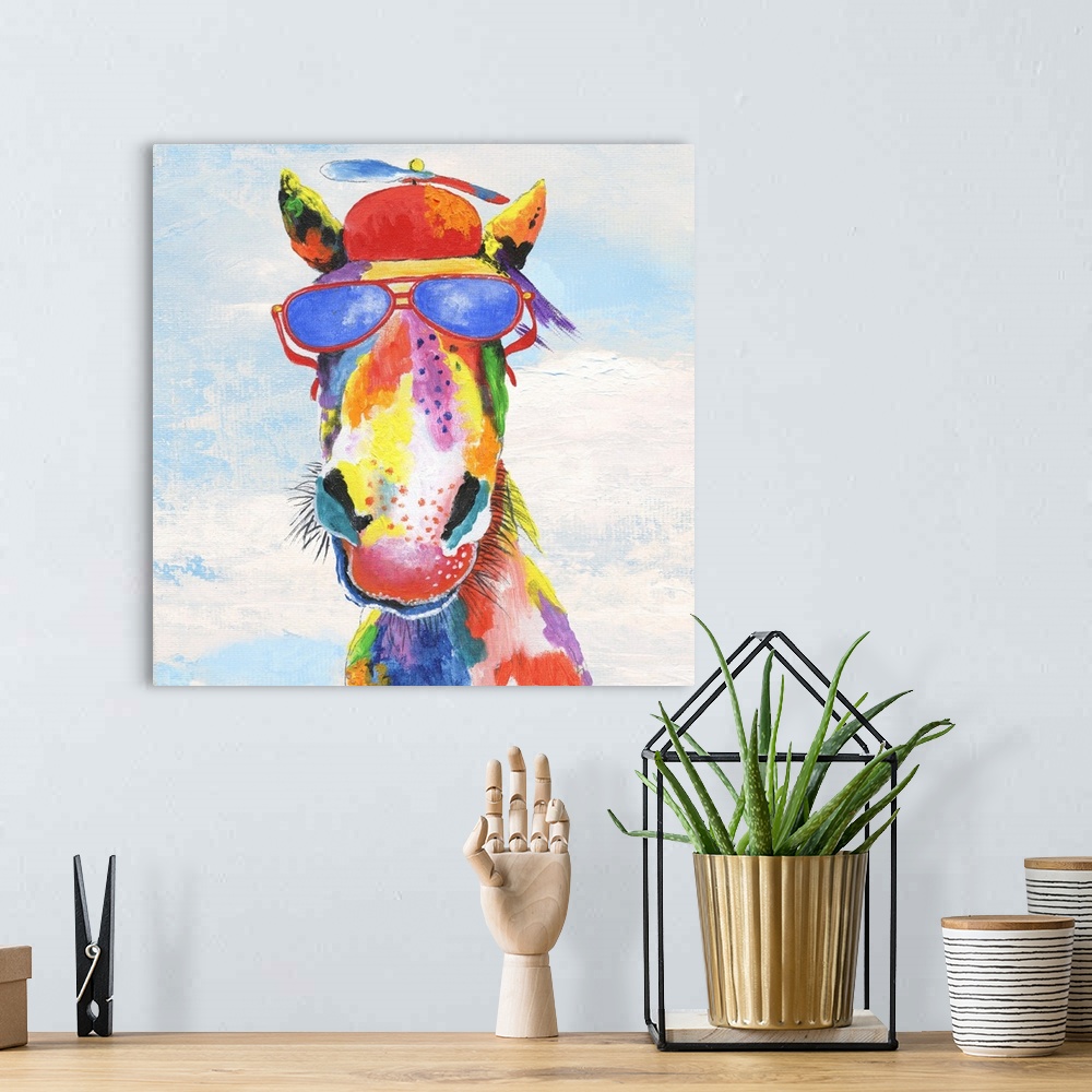 A bohemian room featuring Groovy Horse and Sky