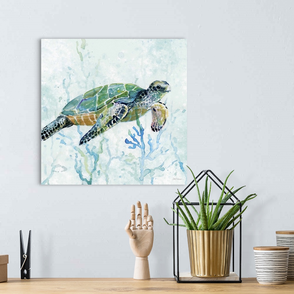 Sea Turtle Swim I Wall Art, Canvas Prints, Framed Prints, Wall Peels ...