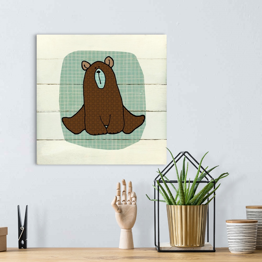 A bohemian room featuring Woodland Creatures Bear