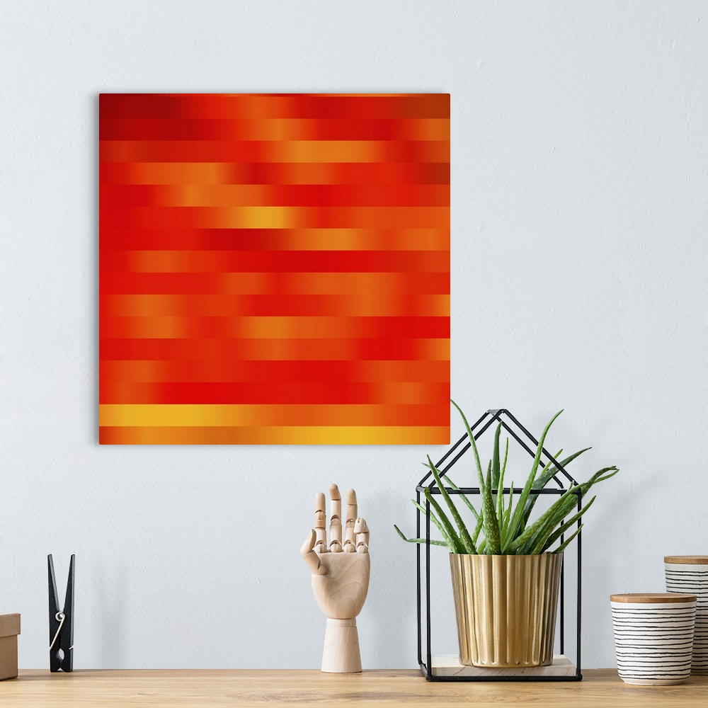 A bohemian room featuring Blurred Red and Yellow Checkered Abstract