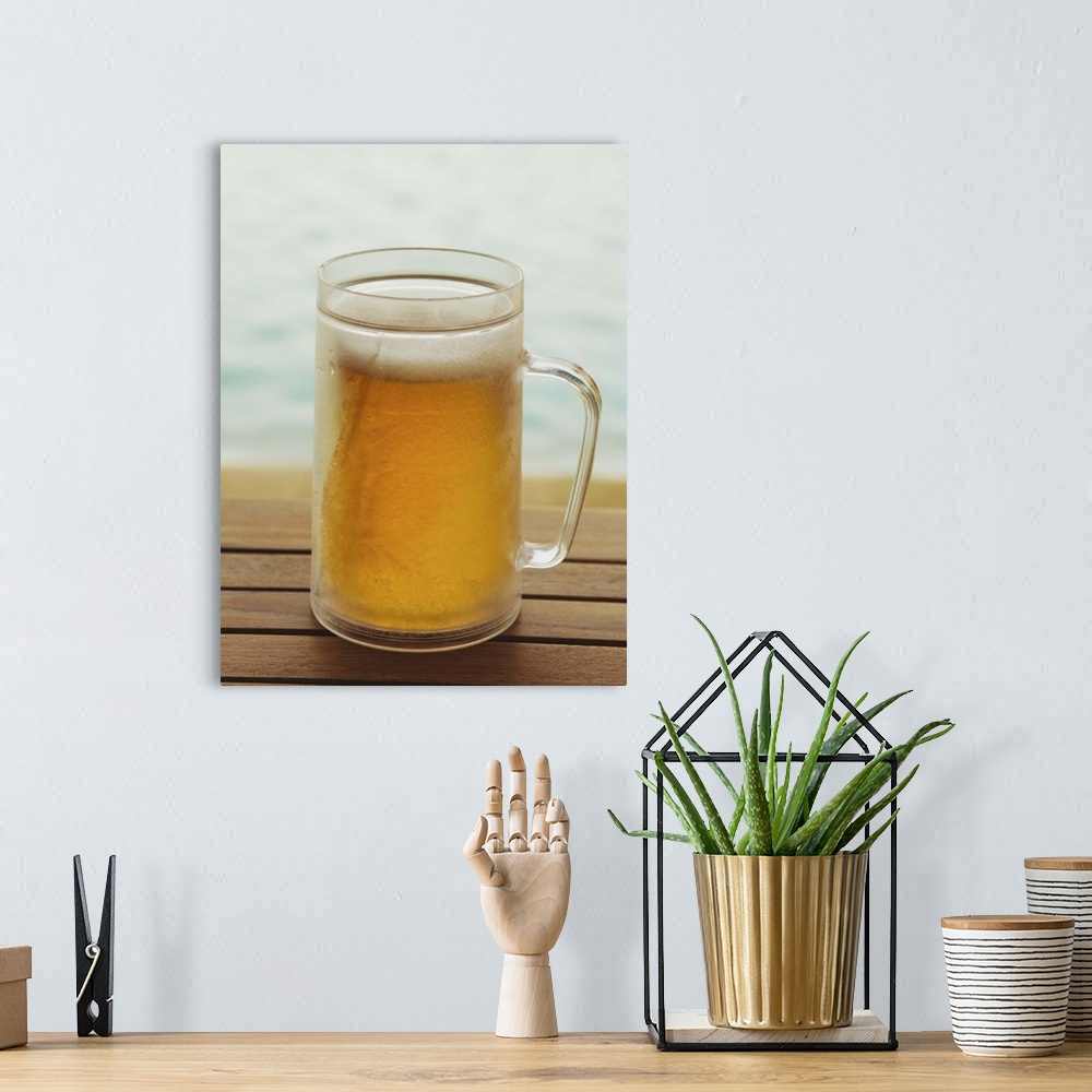 A bohemian room featuring Cold glass of beer