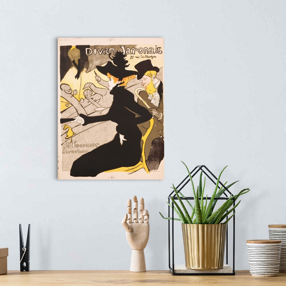 Divan Japonais, Vintage Poster, by Henri de Toulouse Lautrec Solid-Faced  Canvas Print