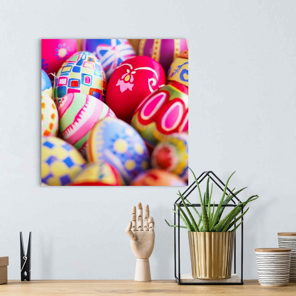 A bohemian room featuring Easter Eggs