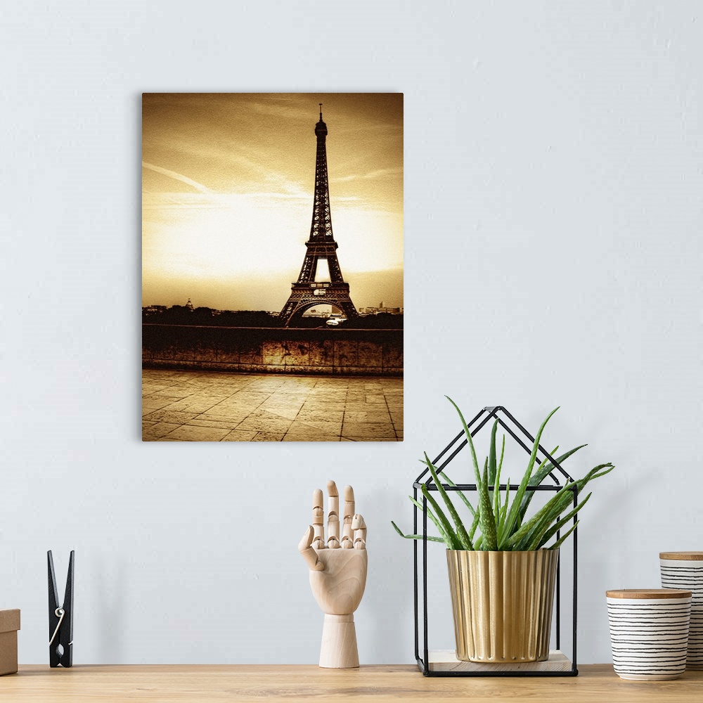 Eiffel Tower with sunset Wall Art, Canvas Prints, Framed Prints, Wall ...