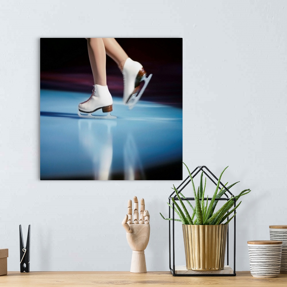 Female Figure Skater | Large Solid-Faced Canvas Wall Art Print | Great Big Canvas