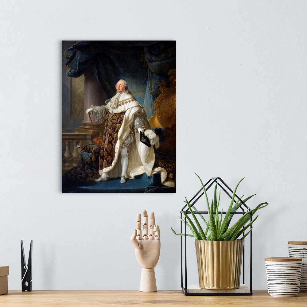 Louis XVI, King of France and Navarre, Wearing His Grand Royal Costume in 1779 | Large Solid-Faced Canvas Wall Art Print | Great Big Canvas