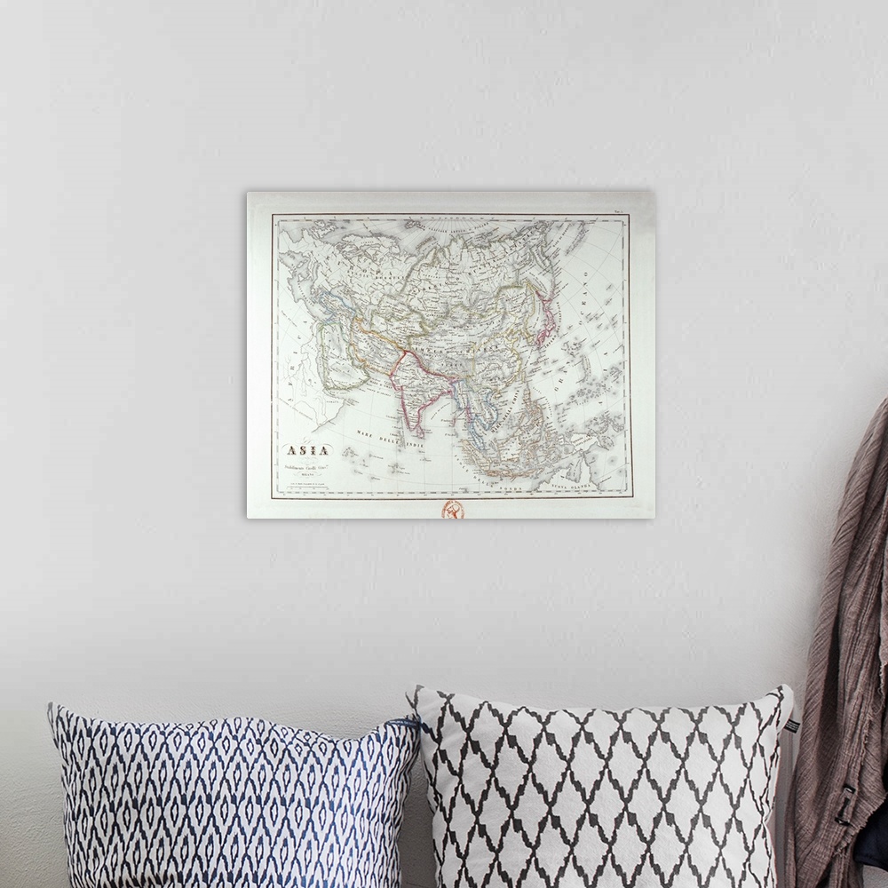 A bohemian room featuring Map of Asia