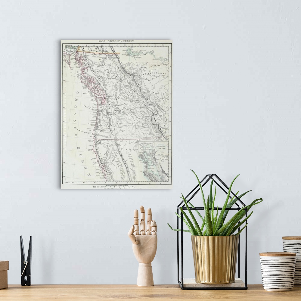 A bohemian room featuring Map of Pacific Northwest , United States