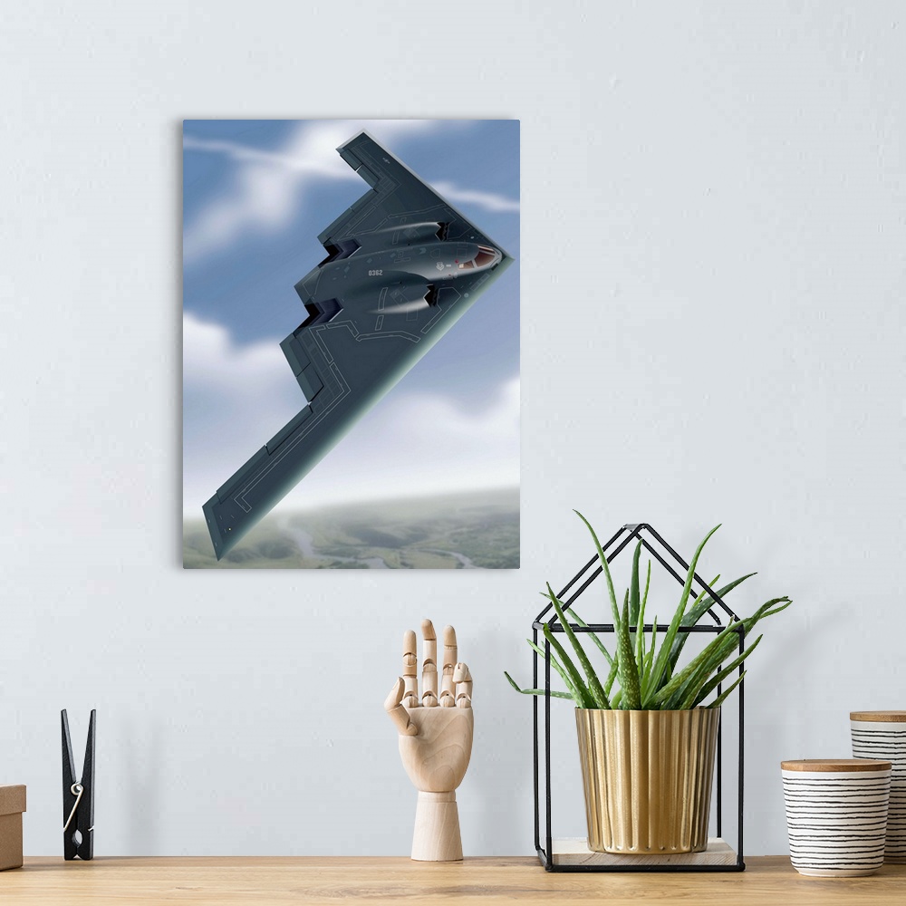 A bohemian room featuring Northrop B-2 Stealth Bomber