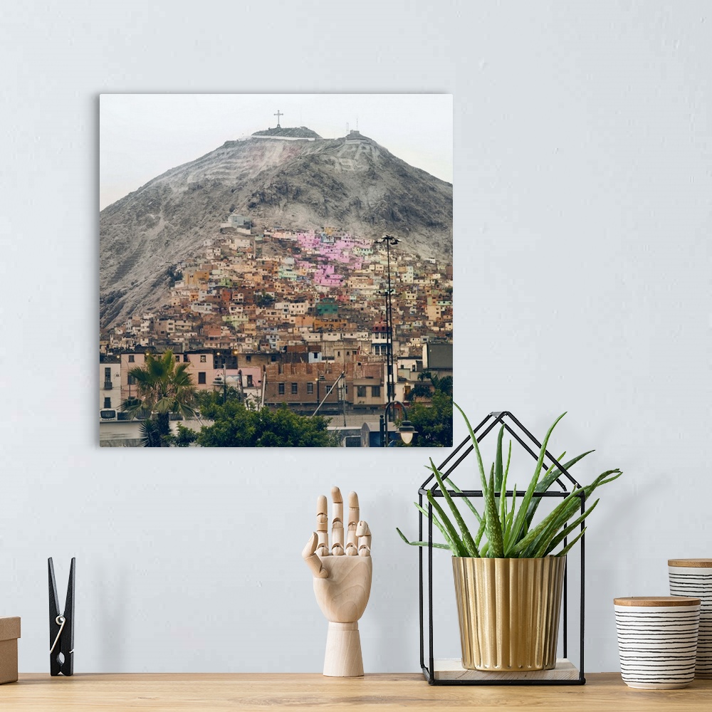 A bohemian room featuring San Cristobal Hill in Lima.