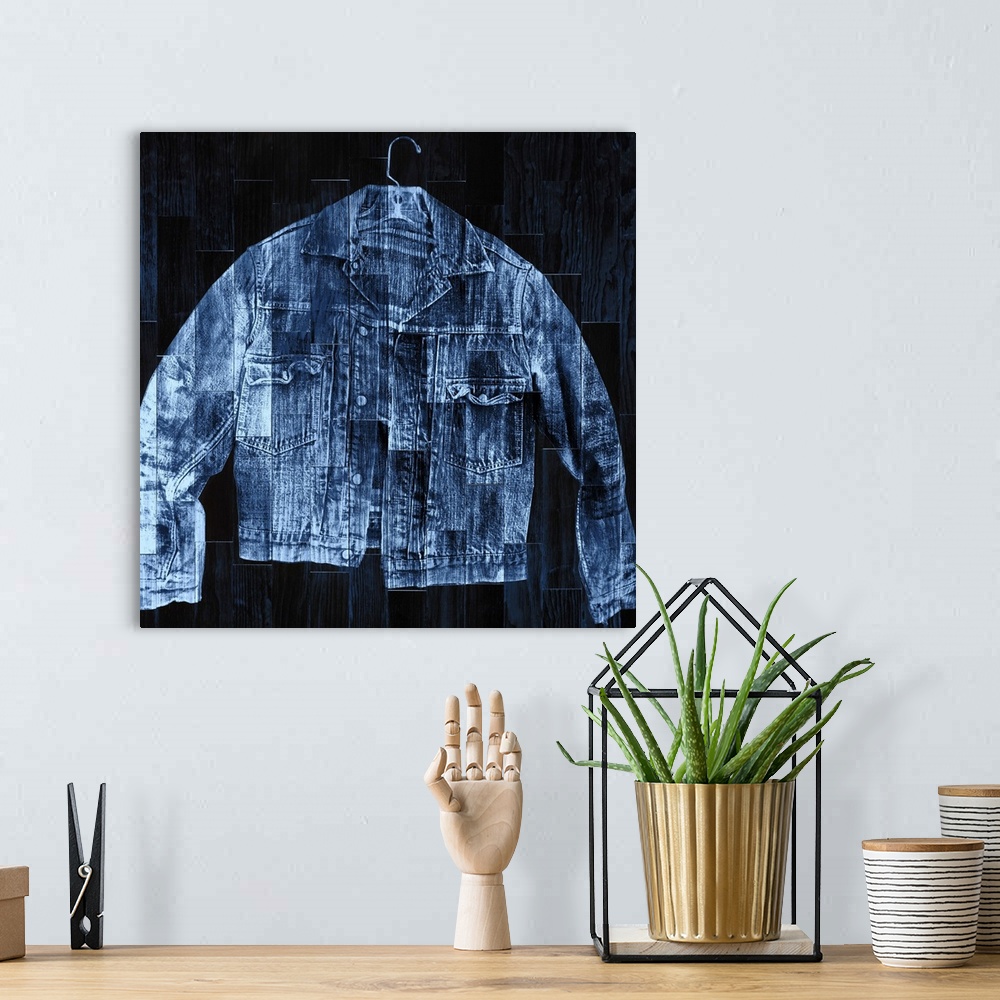 A bohemian room featuring Jean Jacket - Blue