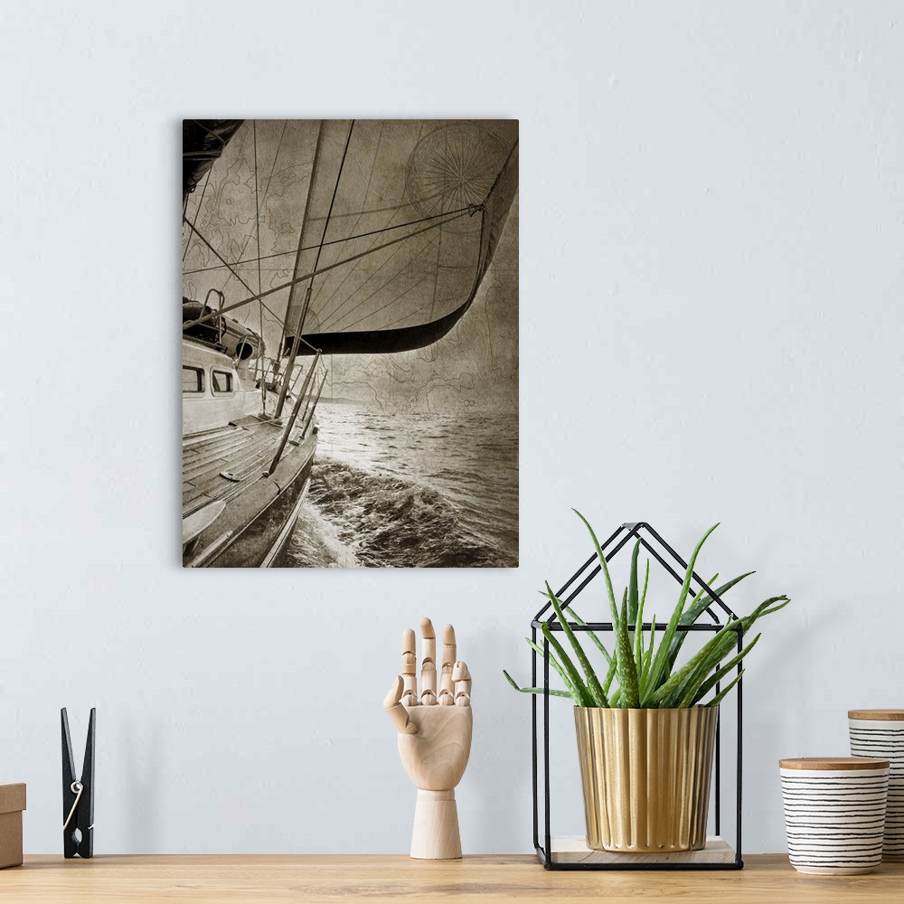 Sailing in Sepia C Wall Art, Canvas Prints, Framed Prints, Wall Peels ...