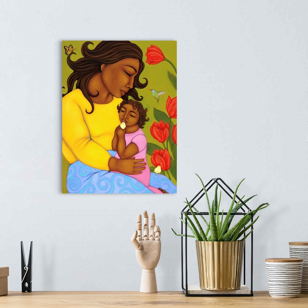 A bohemian room featuring Mother and Child