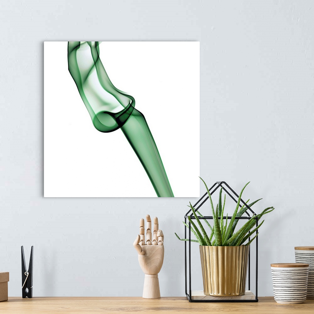 A bohemian room featuring Abstract background from cigarette smoke in green.