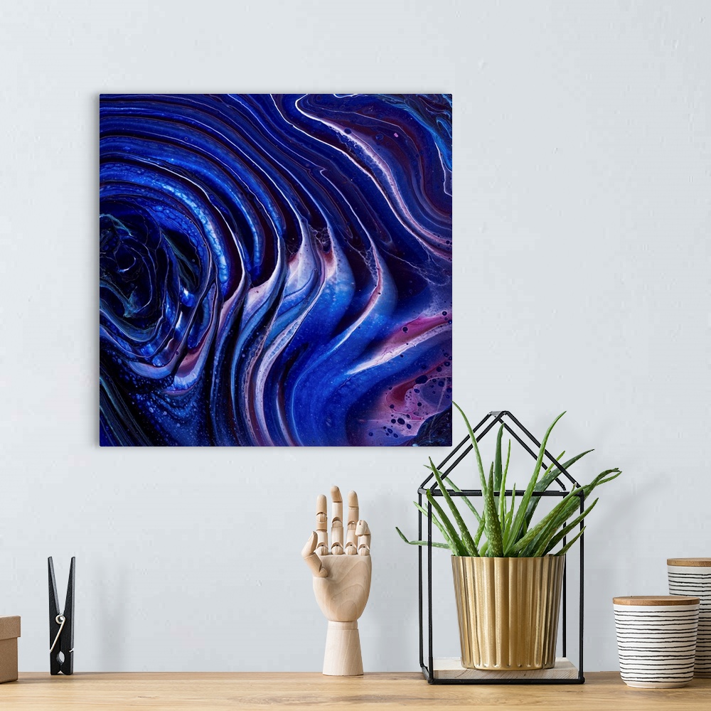 A bohemian room featuring Blue And Purple Abstract 53
