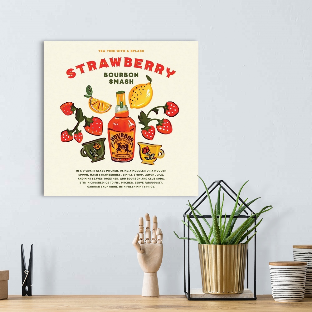 A bohemian room featuring Strawberry Bourbon Recipe