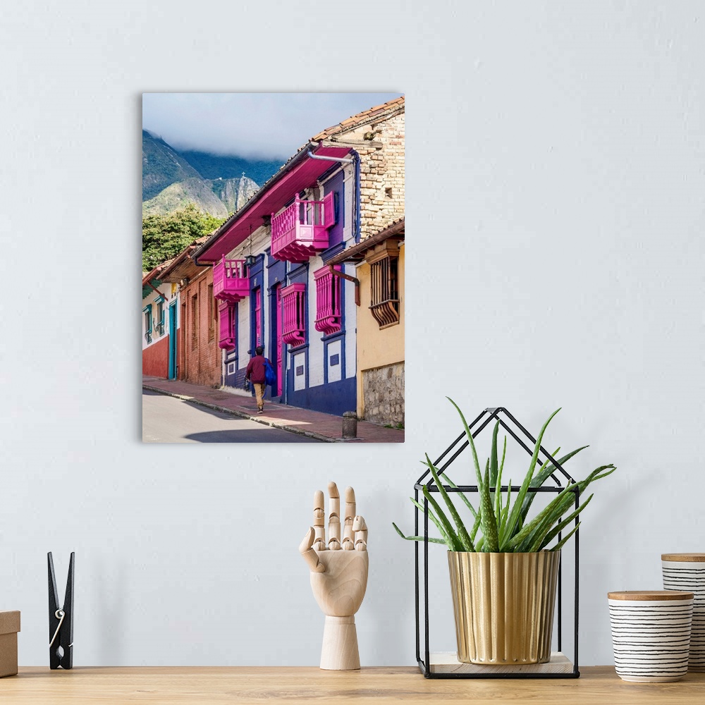 A bohemian room featuring Street of La Candelaria, Bogota, Capital District, Colombia.