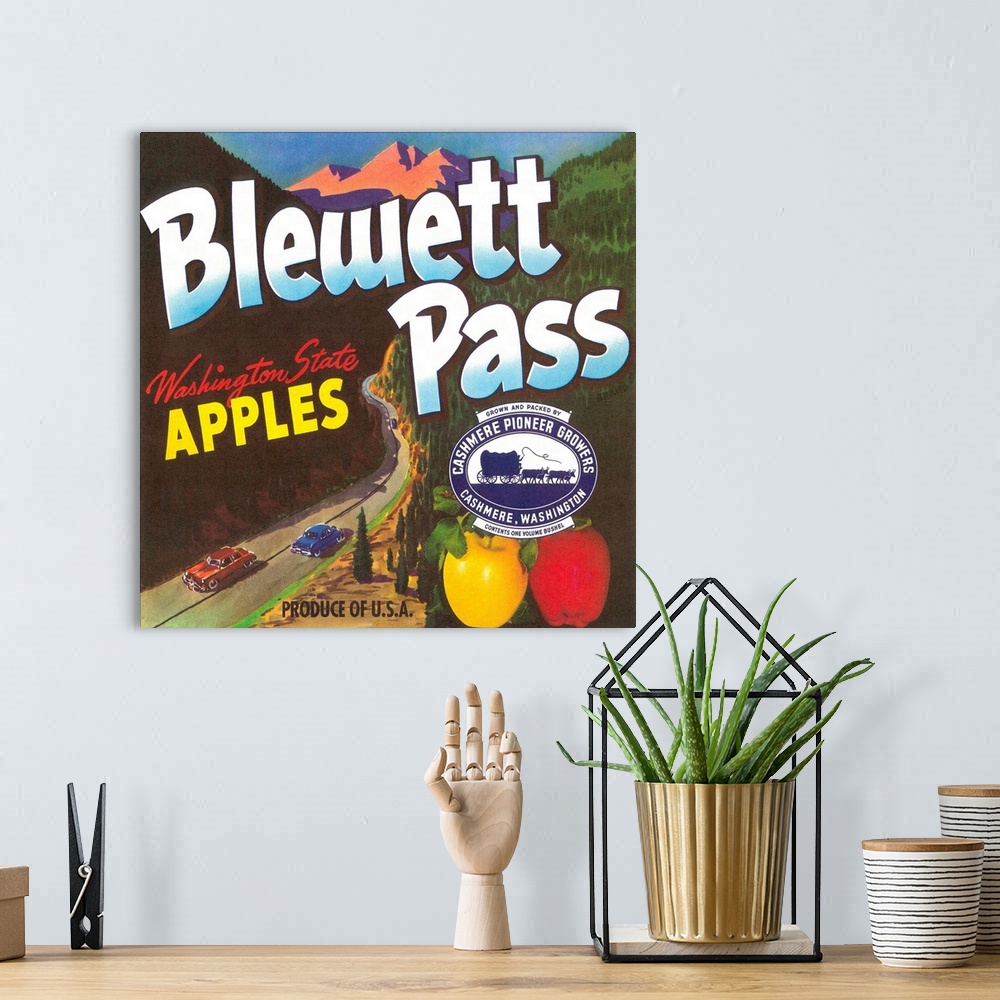 A bohemian room featuring Blewett Pass Apple Label, Cashmere, WA