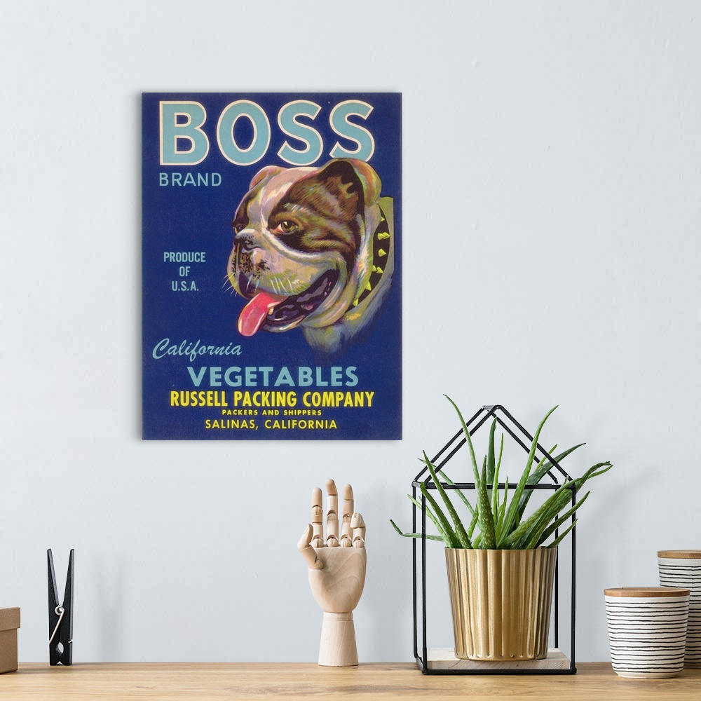 A bohemian room featuring Boss Vegetable Label, Salinas, CA