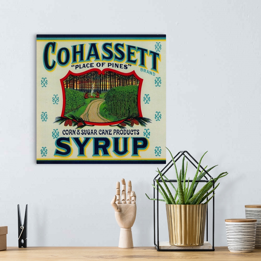 A bohemian room featuring Cohassett Syrup Label, Cairo, GA