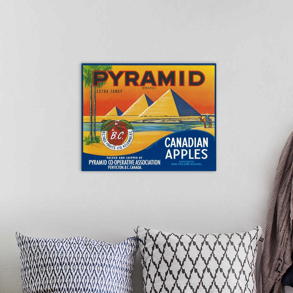 A bohemian room featuring Pyramid Apple Label, Penticton, British Columbia, Canada
