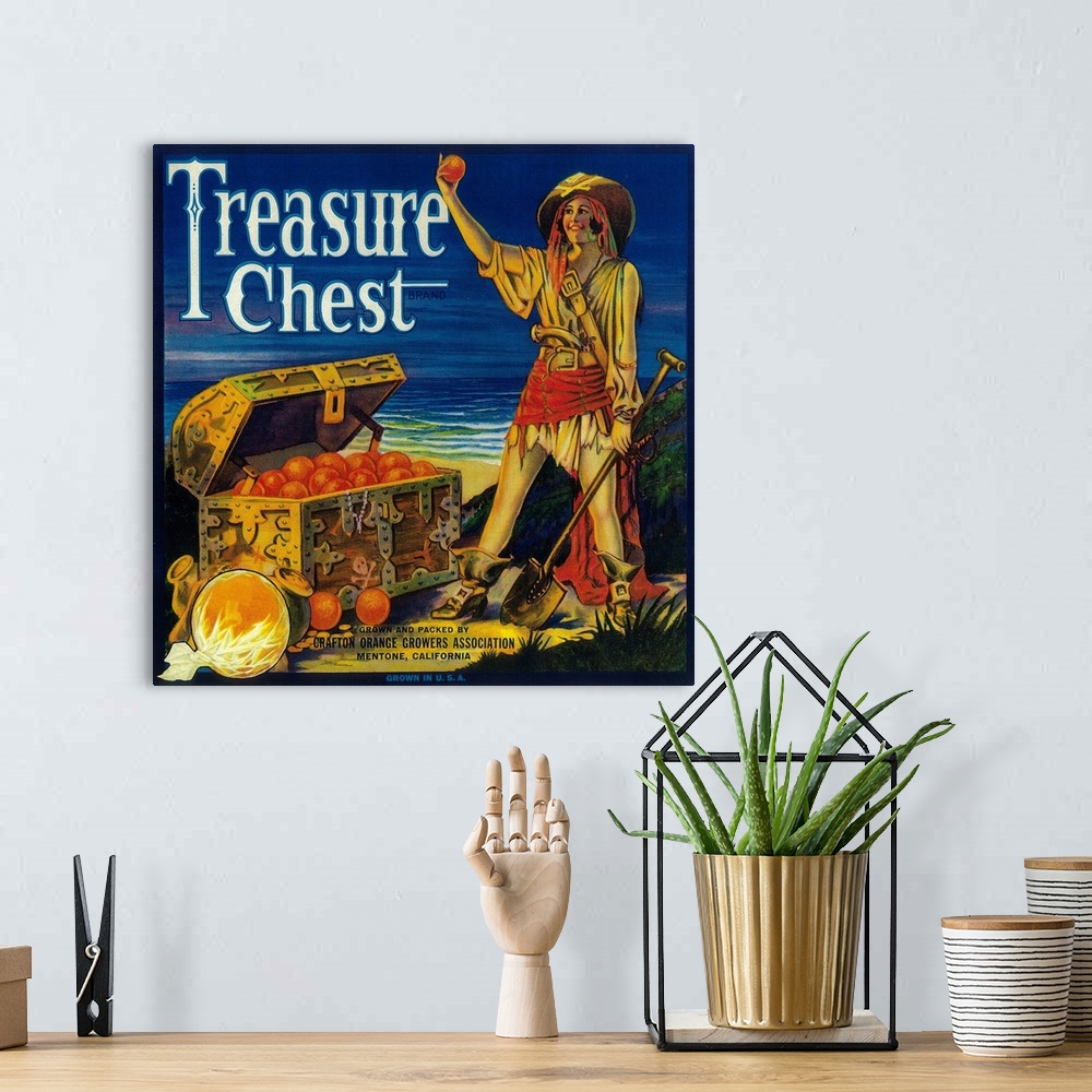 A bohemian room featuring Treasure Chest Orange Label, Mentone, CA