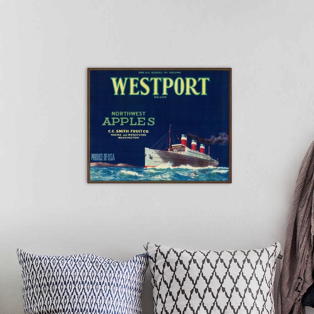 A bohemian room featuring Westport Apple Label, Yakima, WA