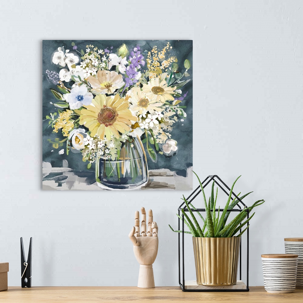 A bohemian room featuring Flower Bouquet In Vase