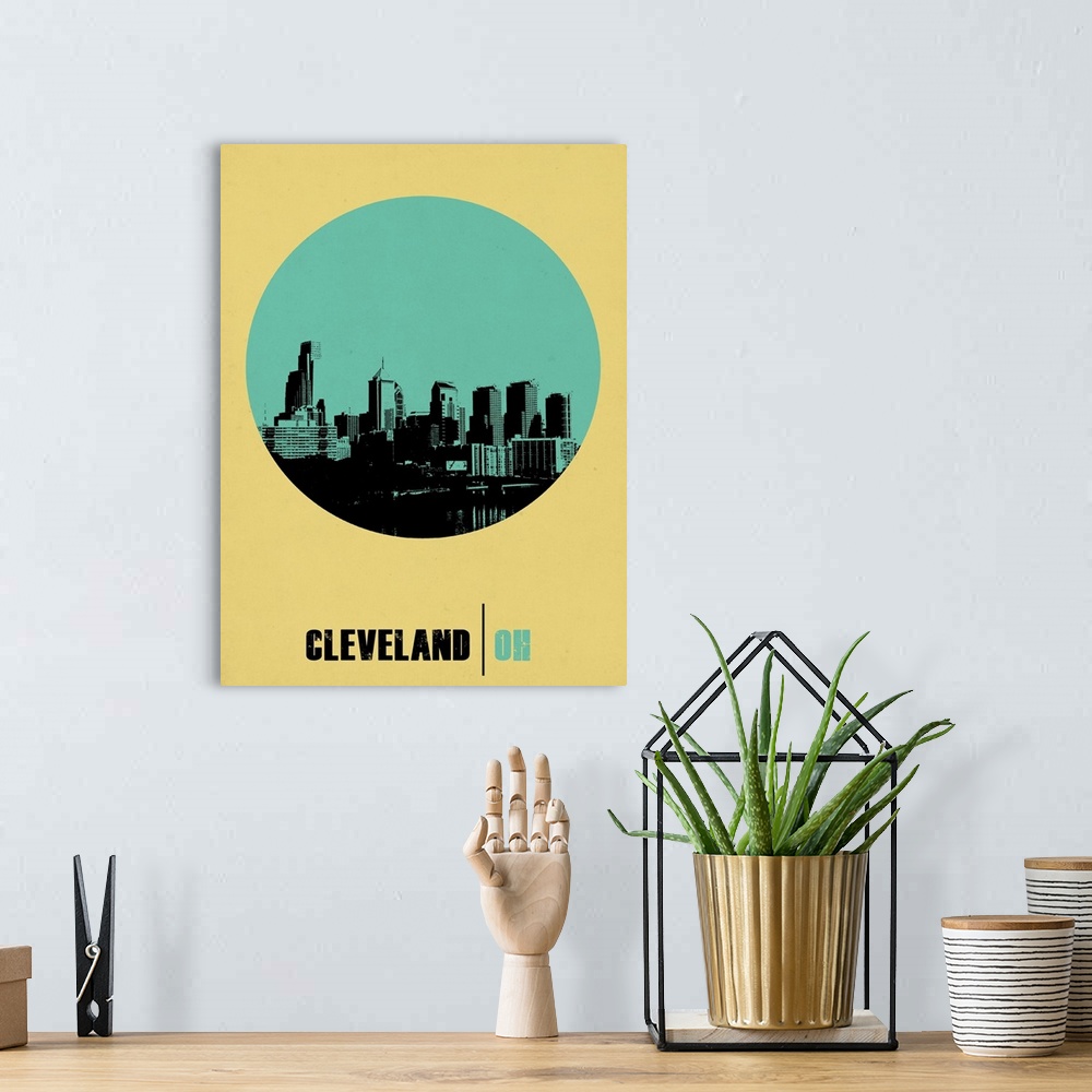 A bohemian room featuring Cleveland Circle Poster II