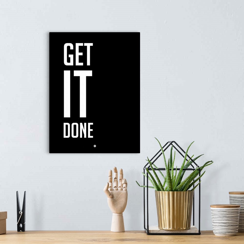 A bohemian room featuring Get It Done Poster Black