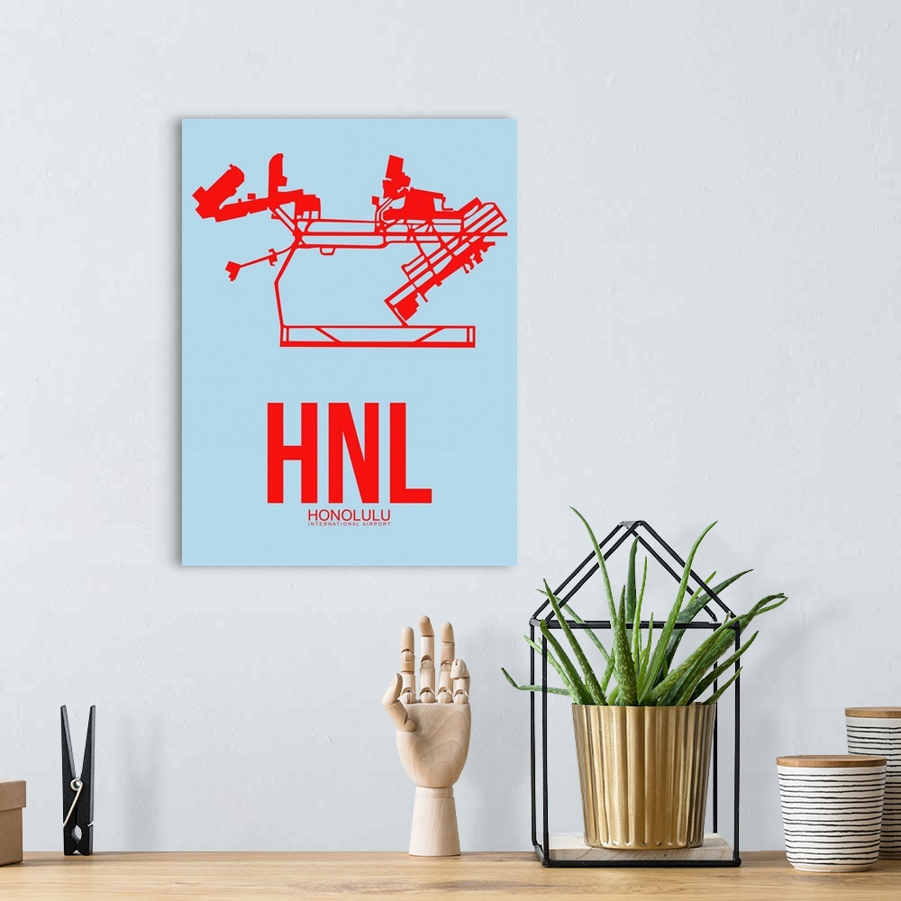 A bohemian room featuring HNL Honolulu Poster I