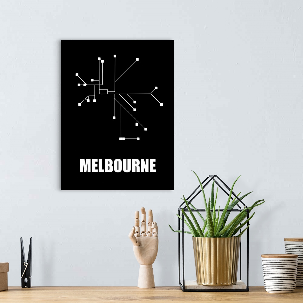A bohemian room featuring Melbourne Subway Map III
