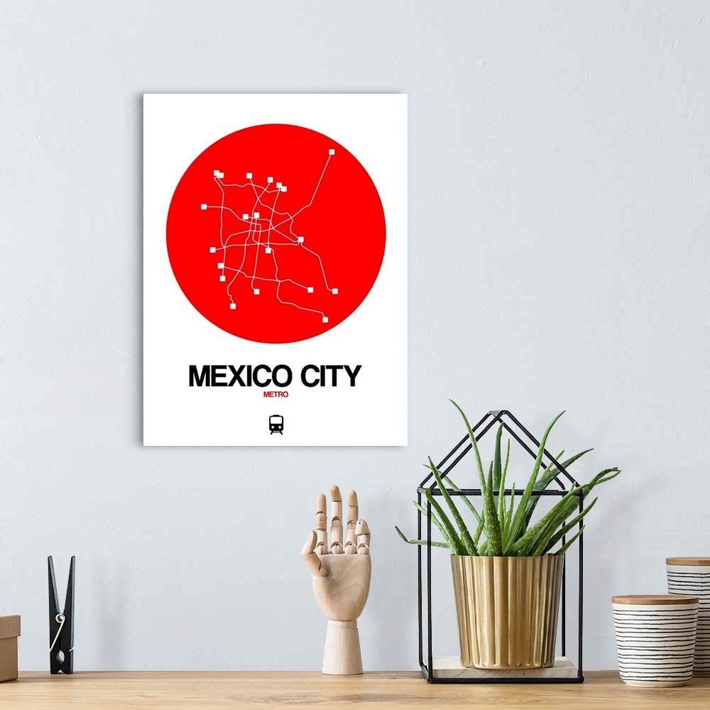 A bohemian room featuring Mexico City Red Subway Map