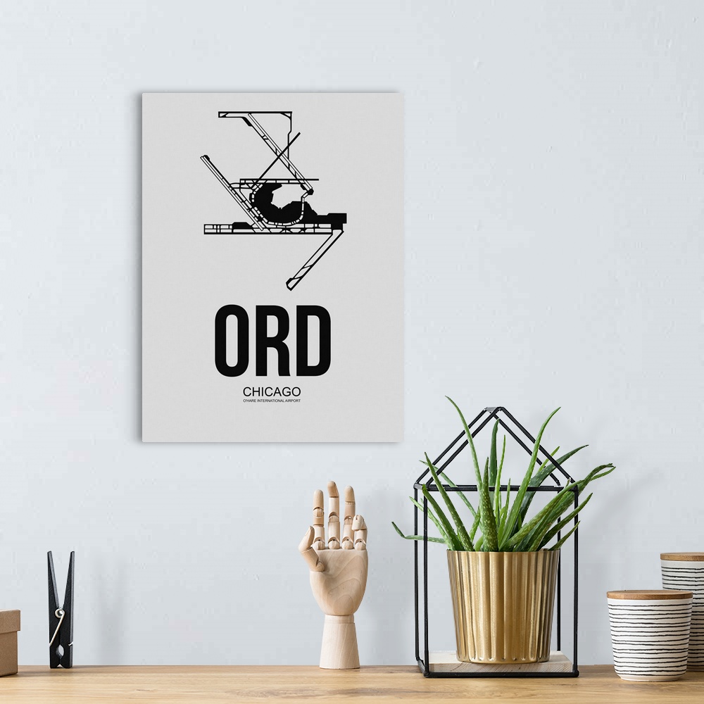 A bohemian room featuring Minimalist ORD Chicago Poster III