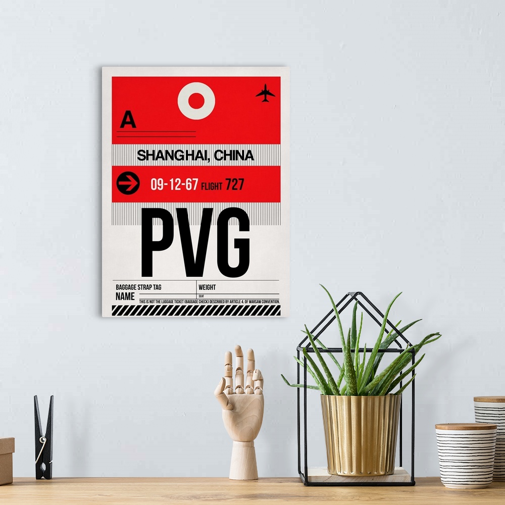 A bohemian room featuring PVG Shanghai Luggage Tag I